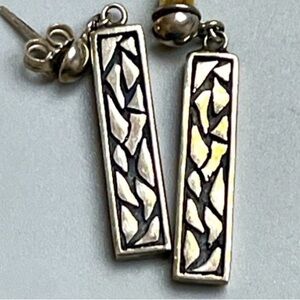 925 Sterling Earrings, Etched with Beautiful Geometric Design
